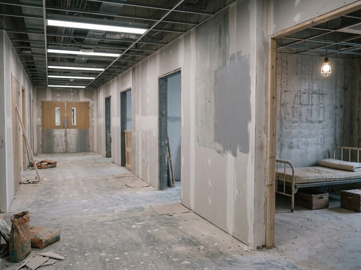 Hospital facility before painting